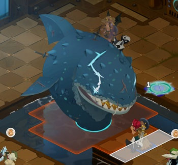 En blanc, la zone dans laquelle le Gigalodon peut vous attraper