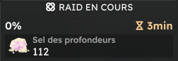100 sels affichés dans l'interface du raid