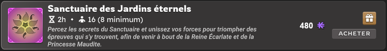 Onglet Raids de Guilde dans la boutique
