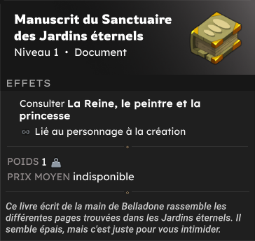 Le Manuscrit du Sanctuaire des Jardins éternels