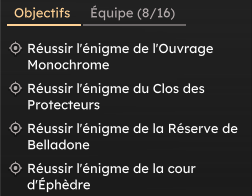 Schéma de liaison entre les 4 zones d'énigmes