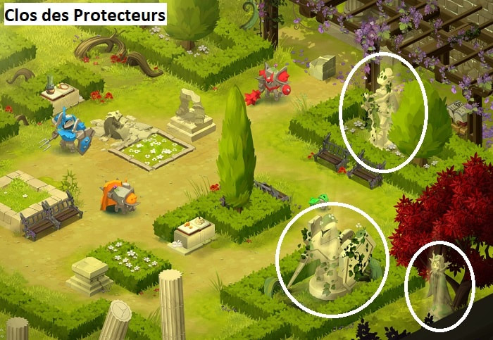 3 statues identifiées dans le Clos