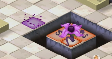 Glyphe violet posé par la Fleur maudite