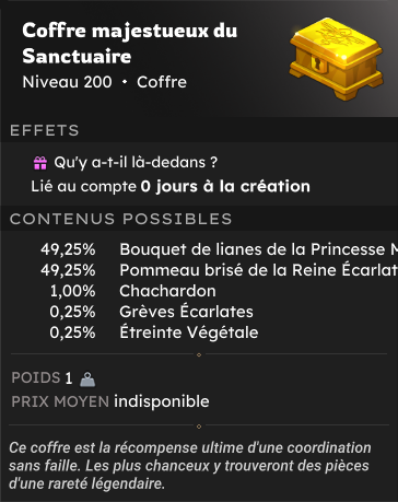 Coffre majestueux du Sanctuaire
